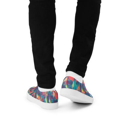 Men's Lace-Up Canvas Shoes - Neon Aurora