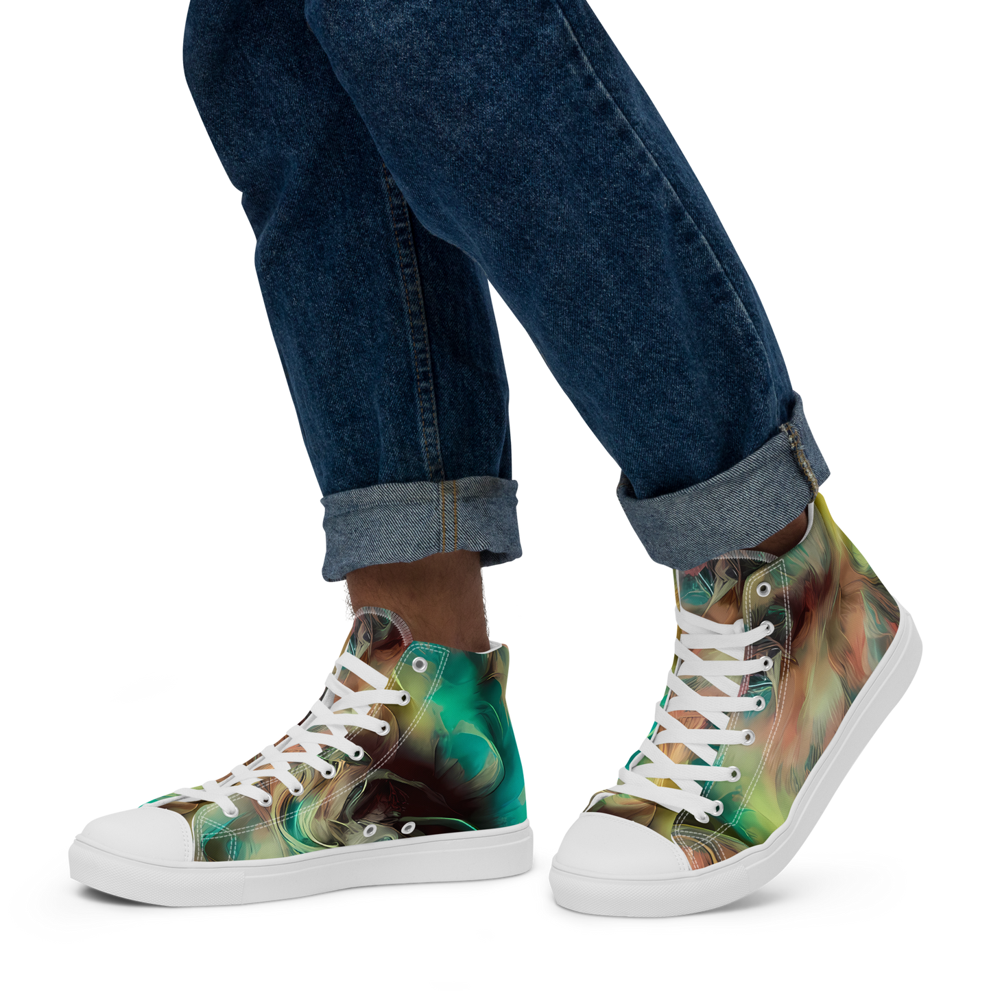 Men's High Top Canvas Shoes - Enchanted Fusion