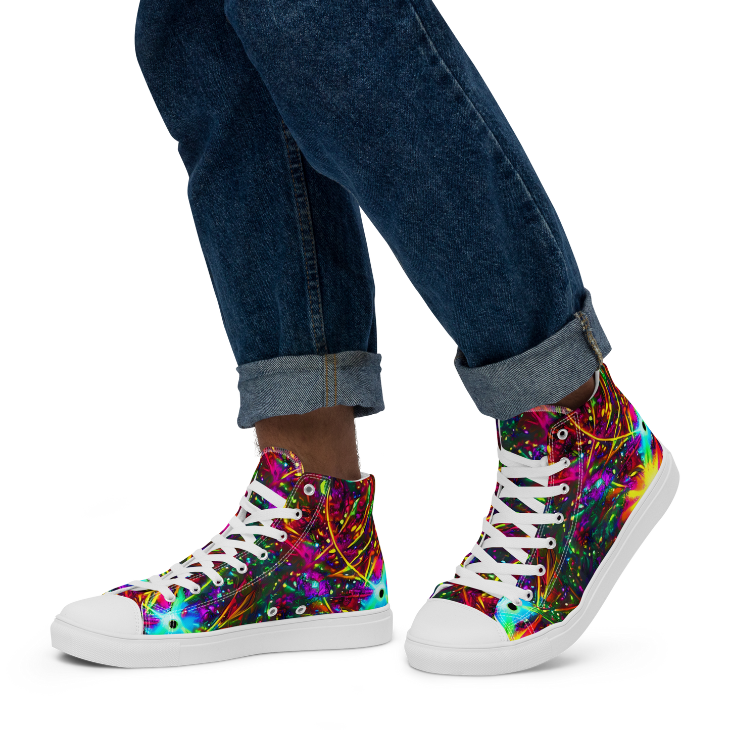 Men's High Top Canvas Shoes - Stellar Burst