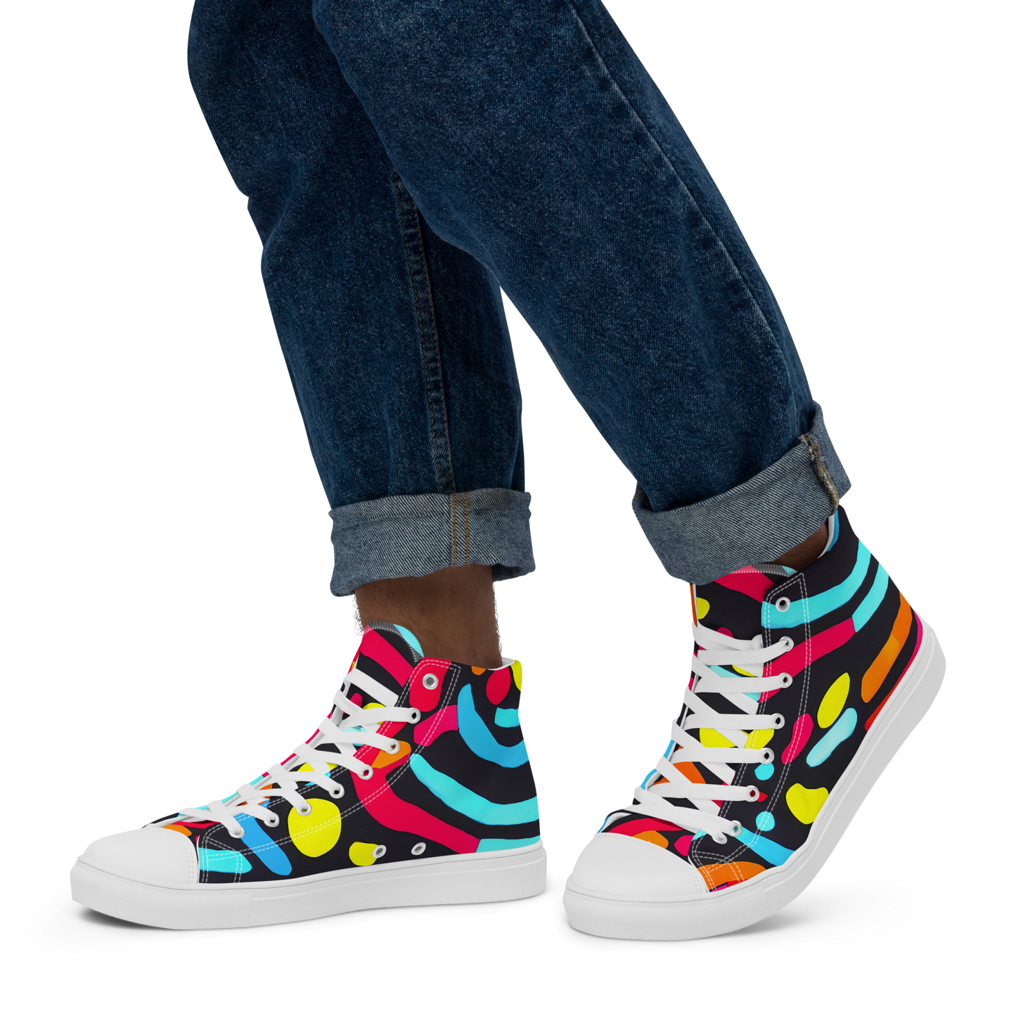 Men's High Top Canvas Shoes - Midnight Stream