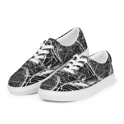 Women's Lace-Up Canvas Shoes - Nexus of Lines