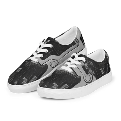 Women's Lace-Up Canvas Shoes - Concrete Harmony