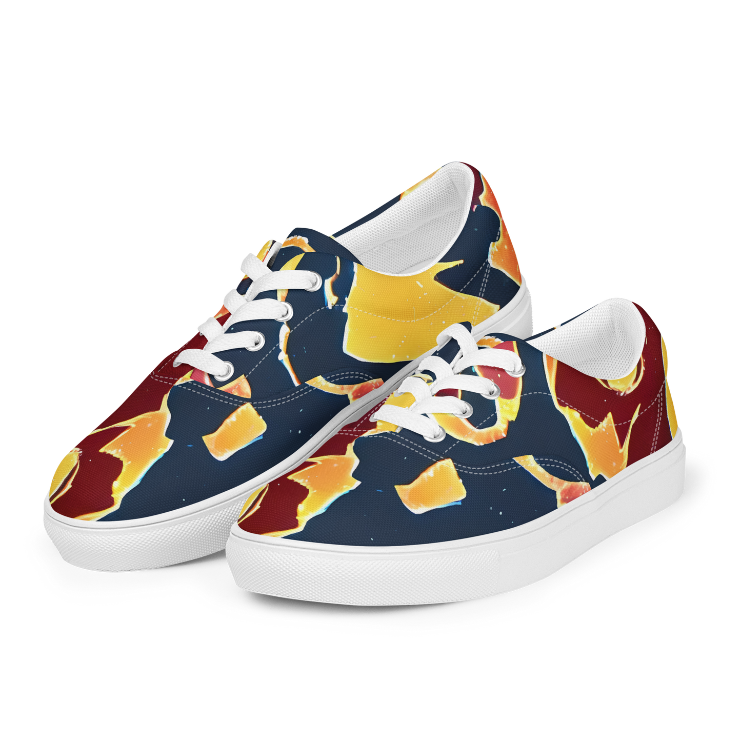 Women's Lace-Up Canvas Shoes - Sunset Silhouette