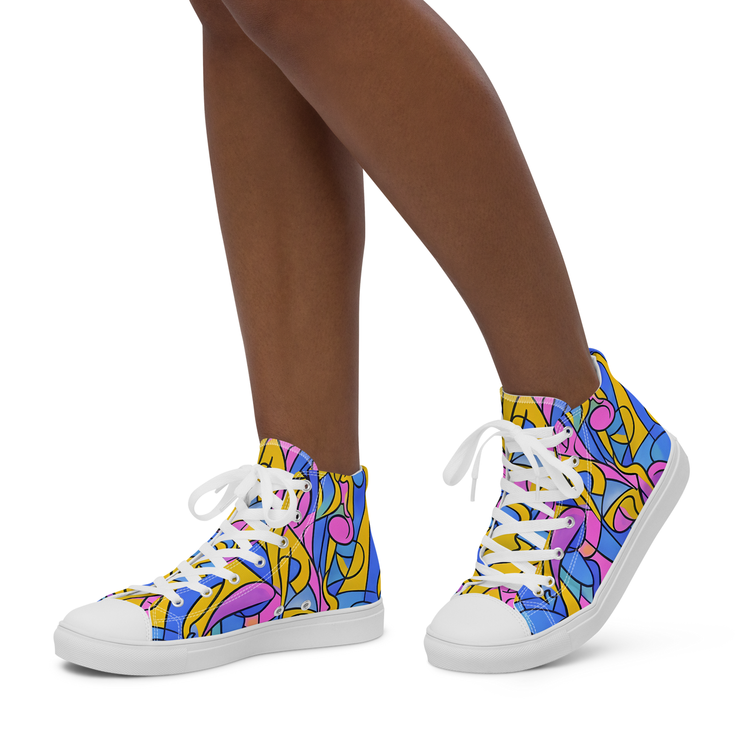 Women's High Top Canvas Shoes - Cosmic Curves