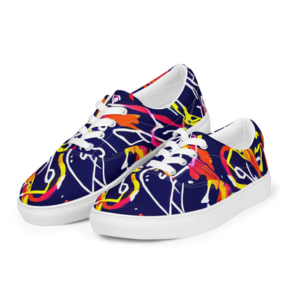 Women's Lace-Up Canvas Shoes - Neon Currents