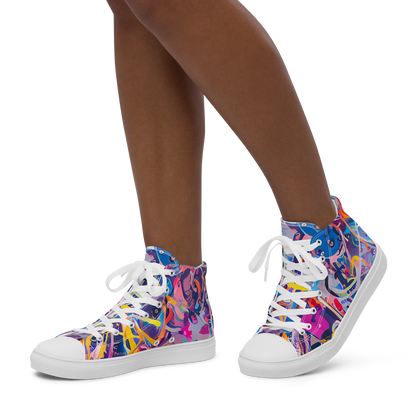 Women's High Top Canvas Shoes - Vibrant Fusion