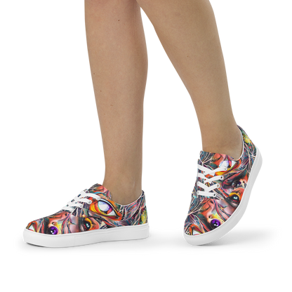 Women's Lace-Up Canvas Shoes - Prismatic Reverie