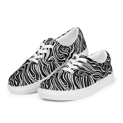 Women's Lace-Up Canvas Shoes - Inky Whispers