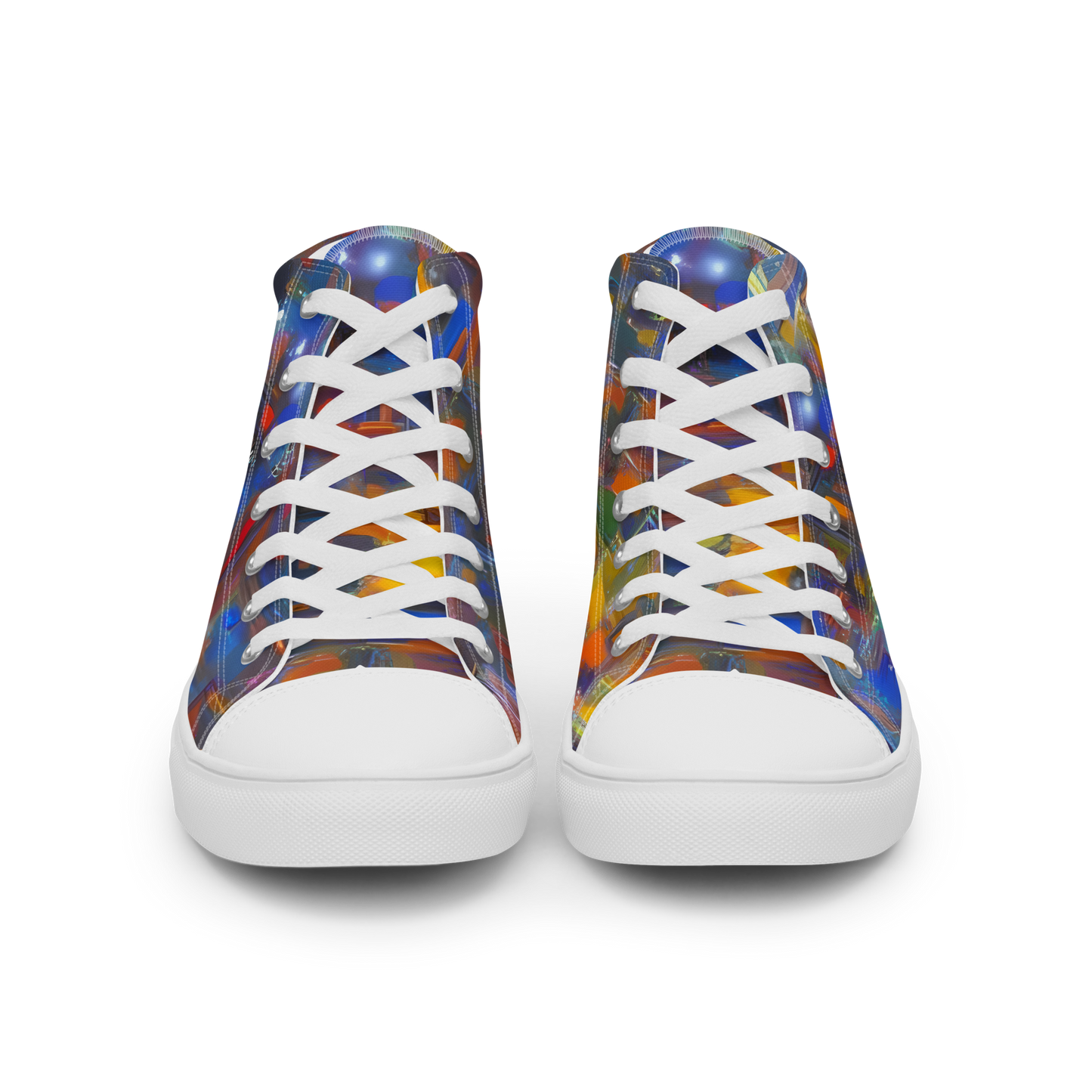 Men's High Top Canvas Shoes - Abstract Conflux
