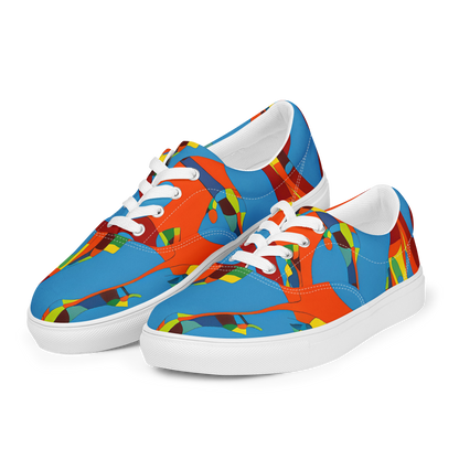 Men's Lace-Up Canvas Shoes - Fire Ocean Fusion