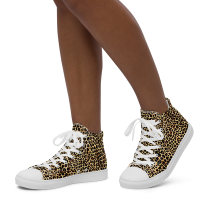 Women's High Top Canvas Shoes - Cheetah Mosaic