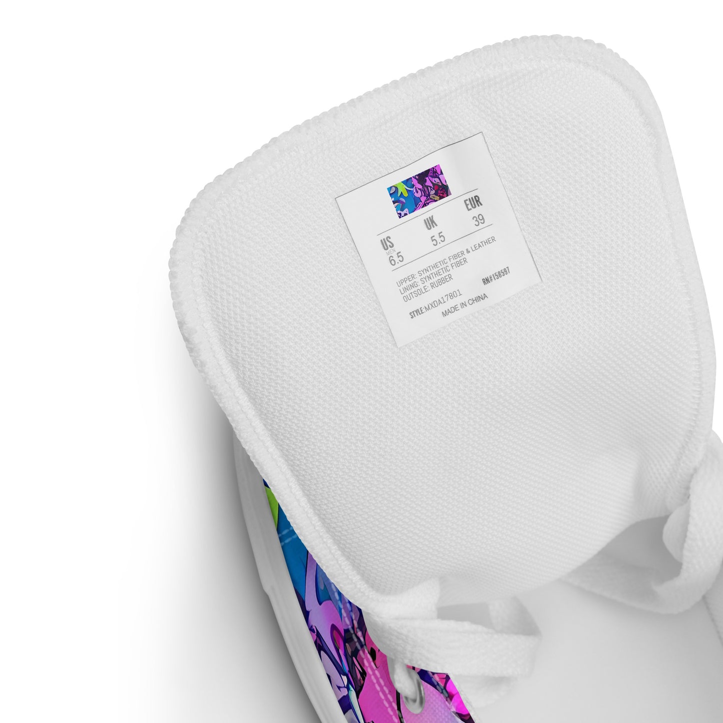 Women's High Top Canvas Shoes - Chromatic Frenzy