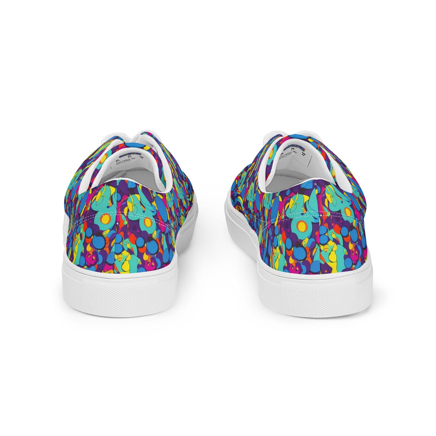 Men's Lace-Up Canvas Shoes - Psychedelic Harmony