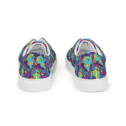 Men's Lace-Up Canvas Shoes - Psychedelic Harmony