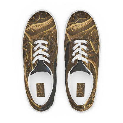 Women's Lace-Up Canvas Shoes - Gilded Reverie