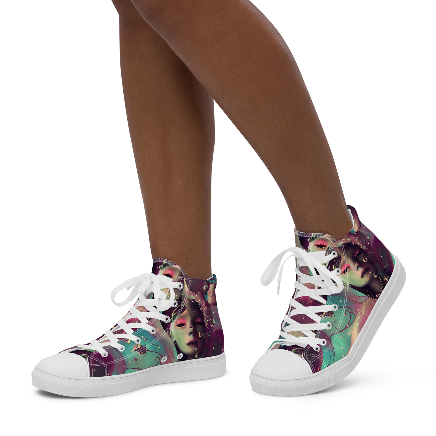 Women's High Top Canvas Shoes - Nouveau Galaxy