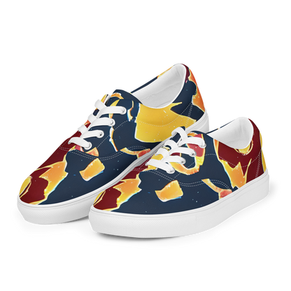 Men's Lace-Up Canvas Shoes - Sunset Silhouette