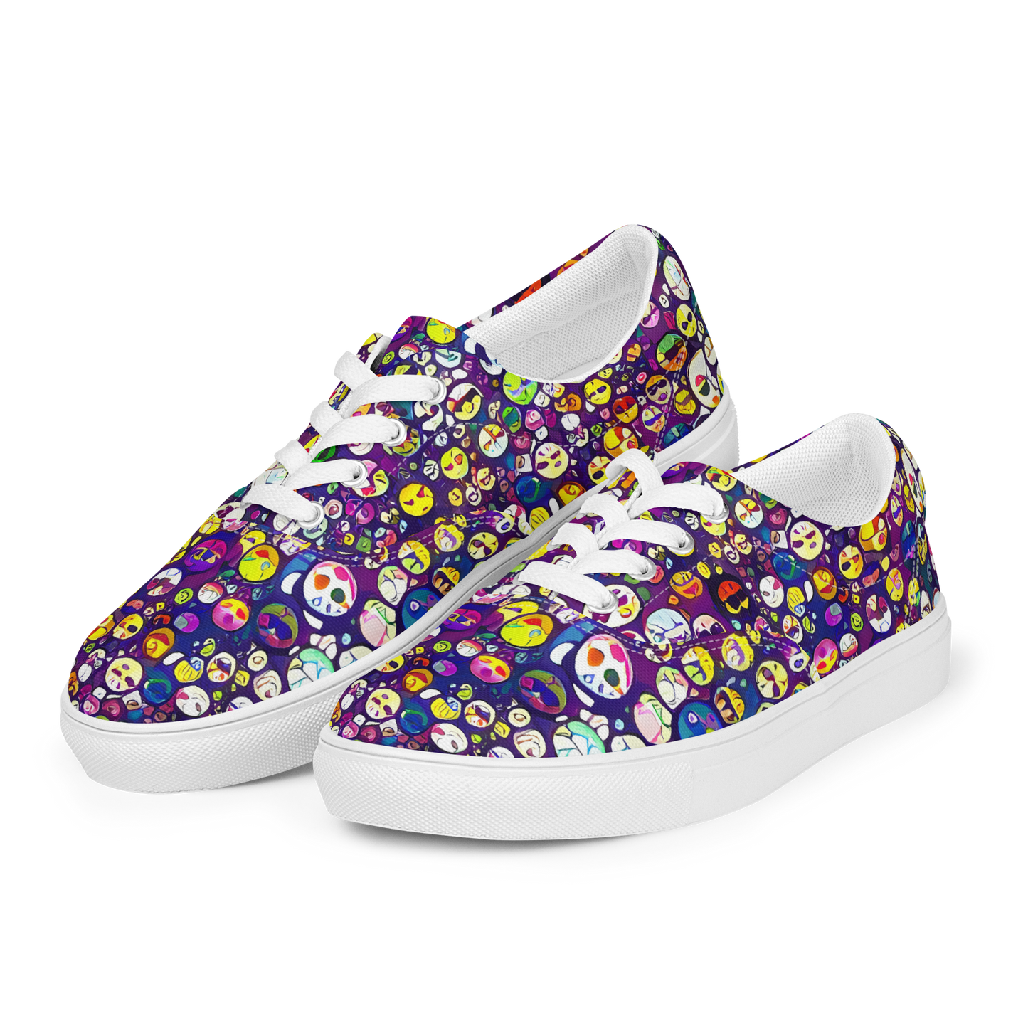 Women's Lace-Up Canvas Shoes - Mosaic Moods