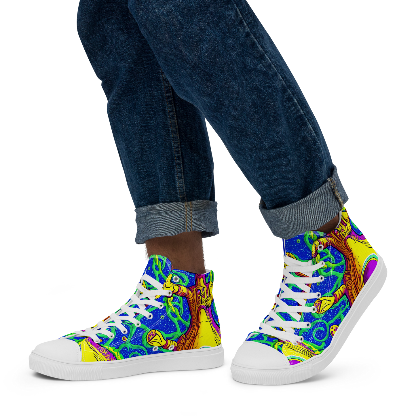 Men's High Top Canvas Shoes - Sprawling Spectacle