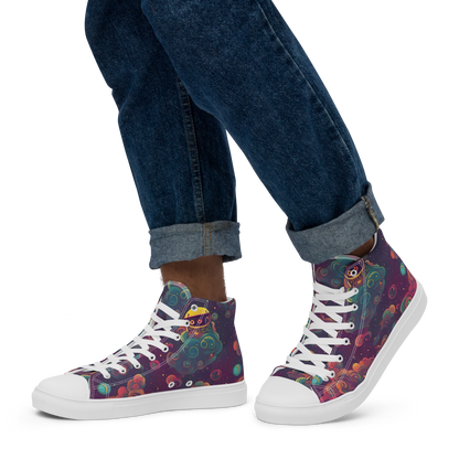 Men's High Top Canvas Shoes - Nebula Dreamscape