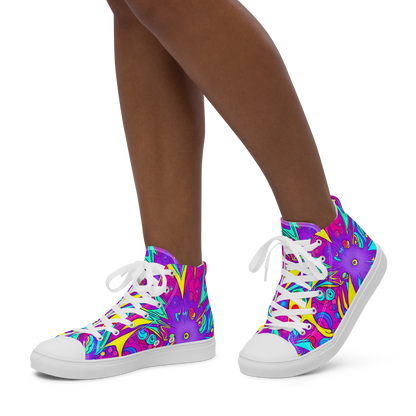 Women's High Top Canvas Shoes - Nebula Radiance