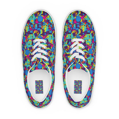 Women's Lace-Up Canvas Shoes - Psychedelic Harmony