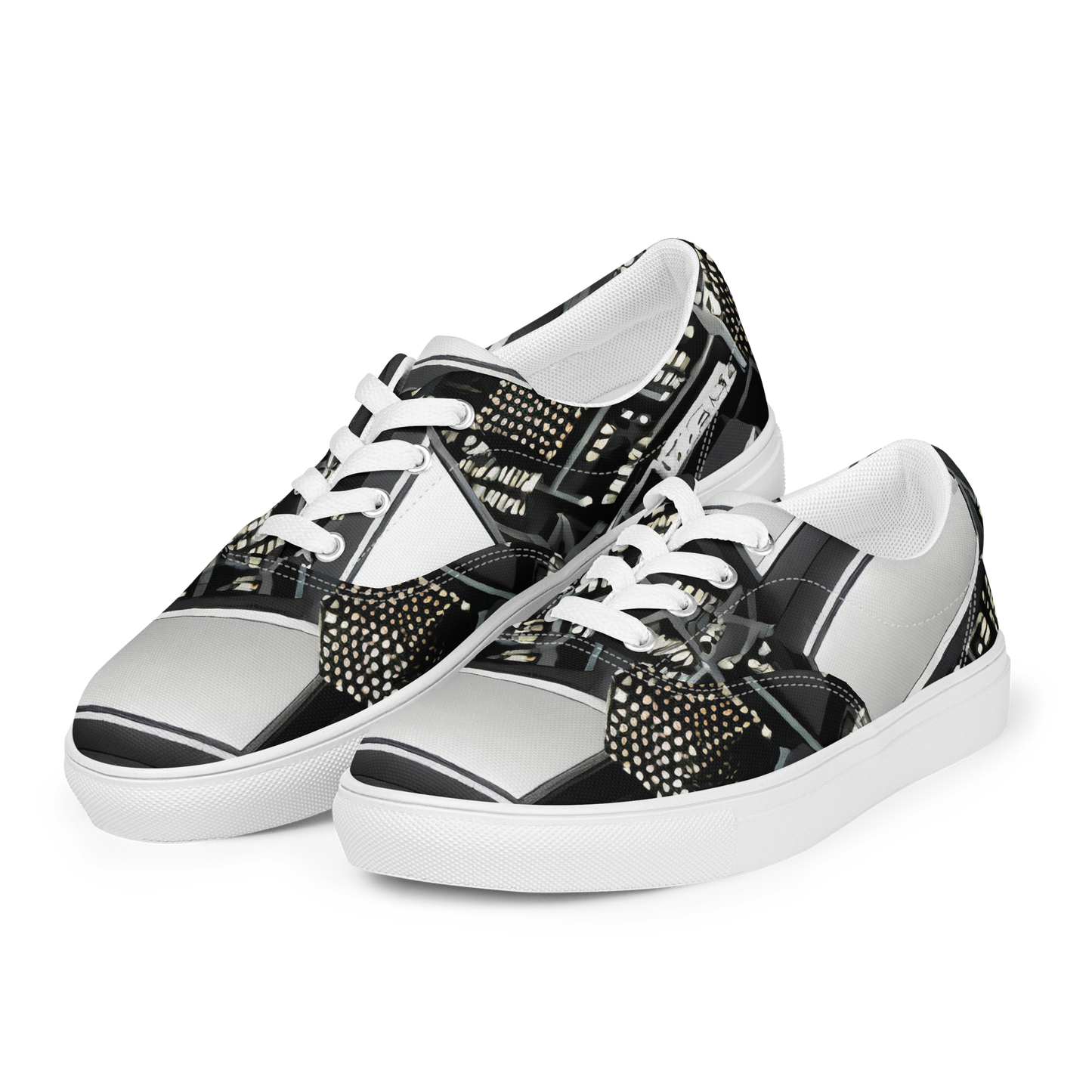 Women's Lace-Up Canvas Shoes - Electro Essence