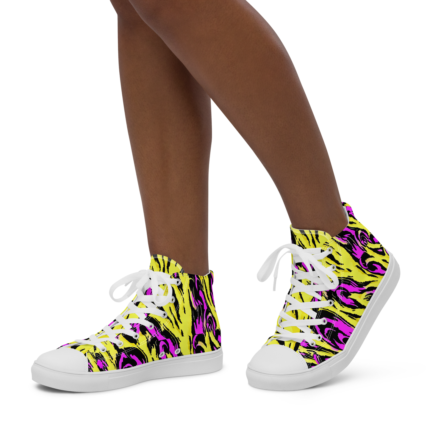 Women's High Top Canvas Shoes - Neon Savanna