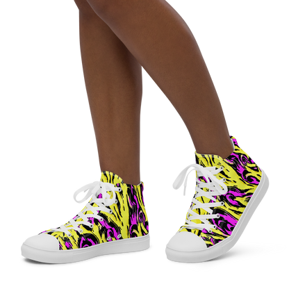 Women's High Top Canvas Shoes - Neon Savanna