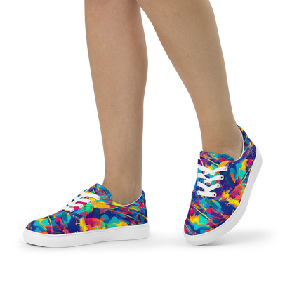 Women's Lace-Up Canvas Shoes - Spectrum Streaks