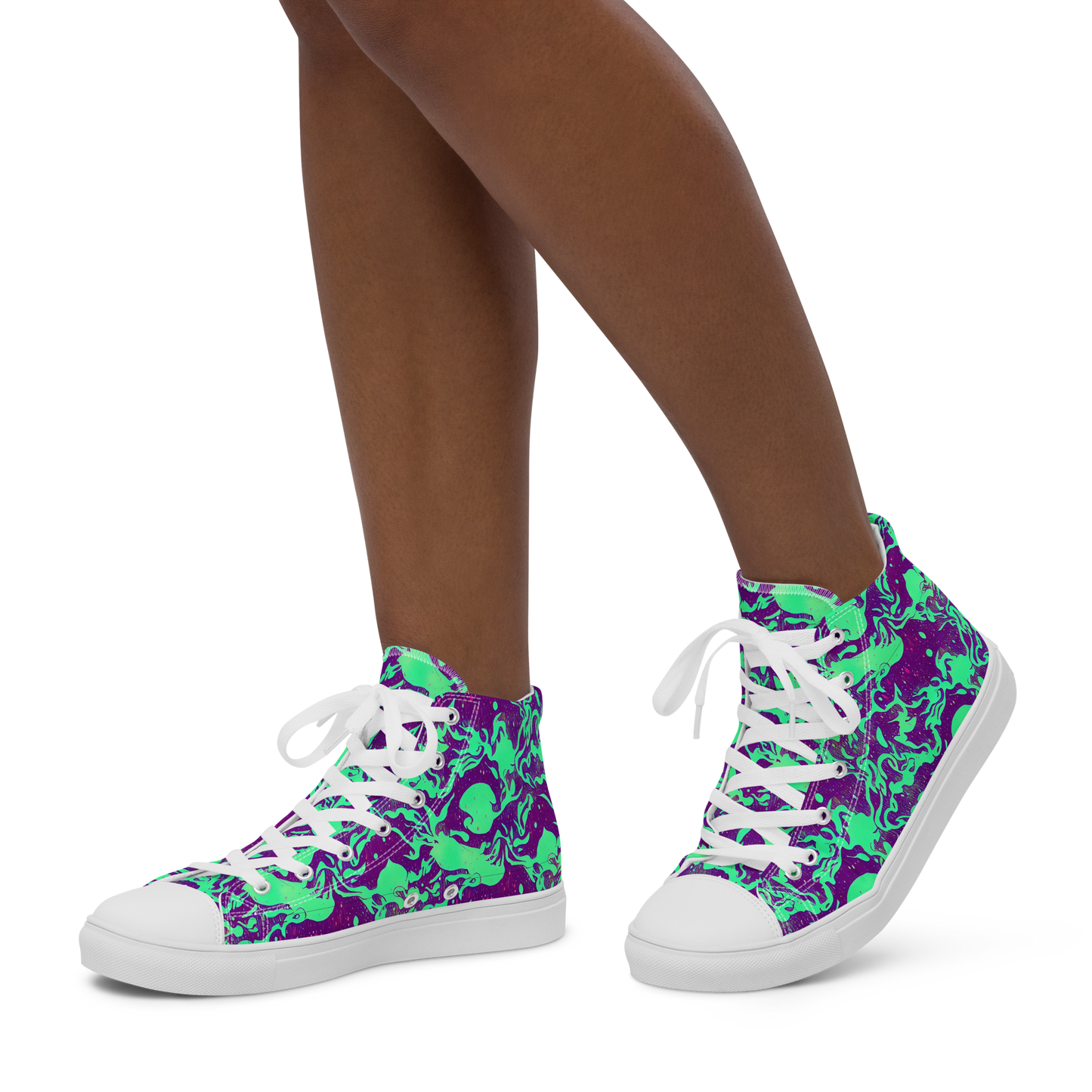 Women's High Top Canvas Shoes - Alien Ripples