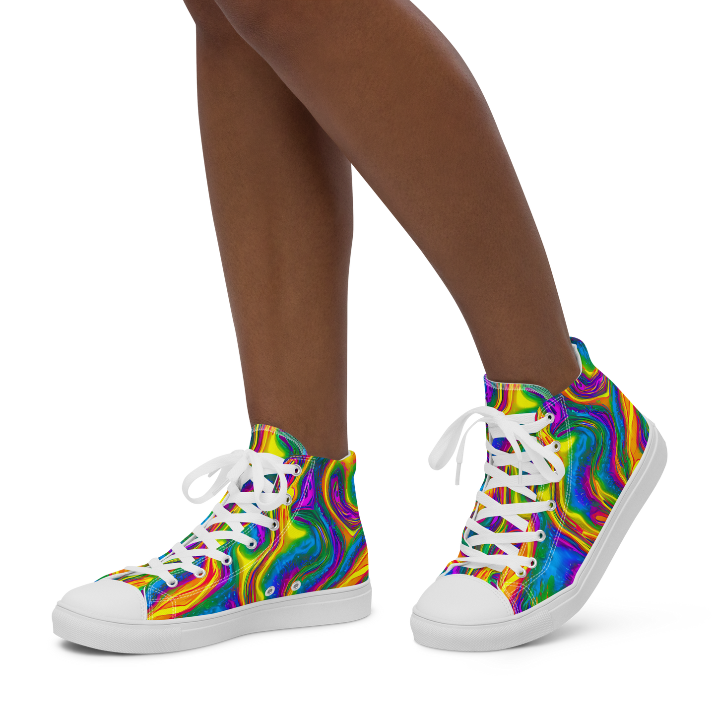 Women's High Top Canvas Shoes - Electric Aurora