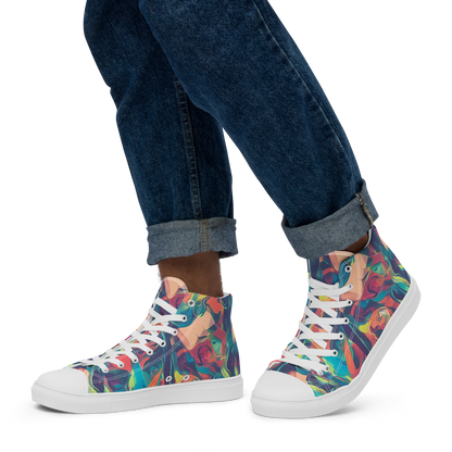 Men's High Top Canvas Shoes - Neon Aurora