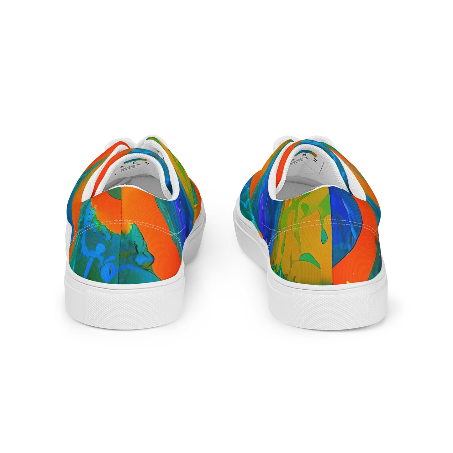 Men's Lace-Up Canvas Shoes - Vibrant Mosaic