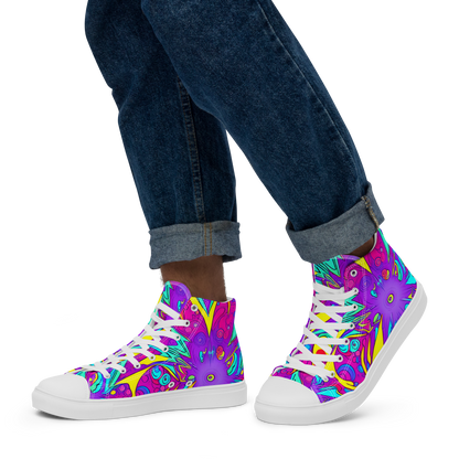 Men's High Top Canvas Shoes - Nebula Radiance
