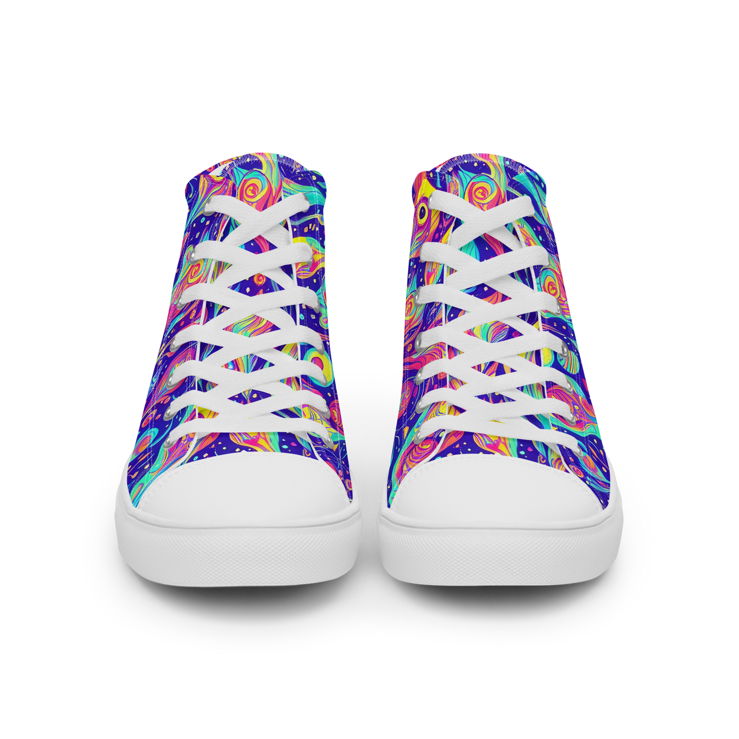 Men's High Top Canvas Shoes - Mystic Petal Dance