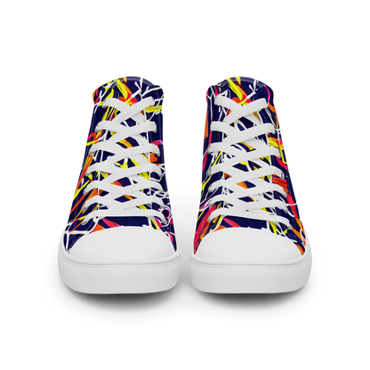 Men's High Top Canvas Shoes - Neon Currents