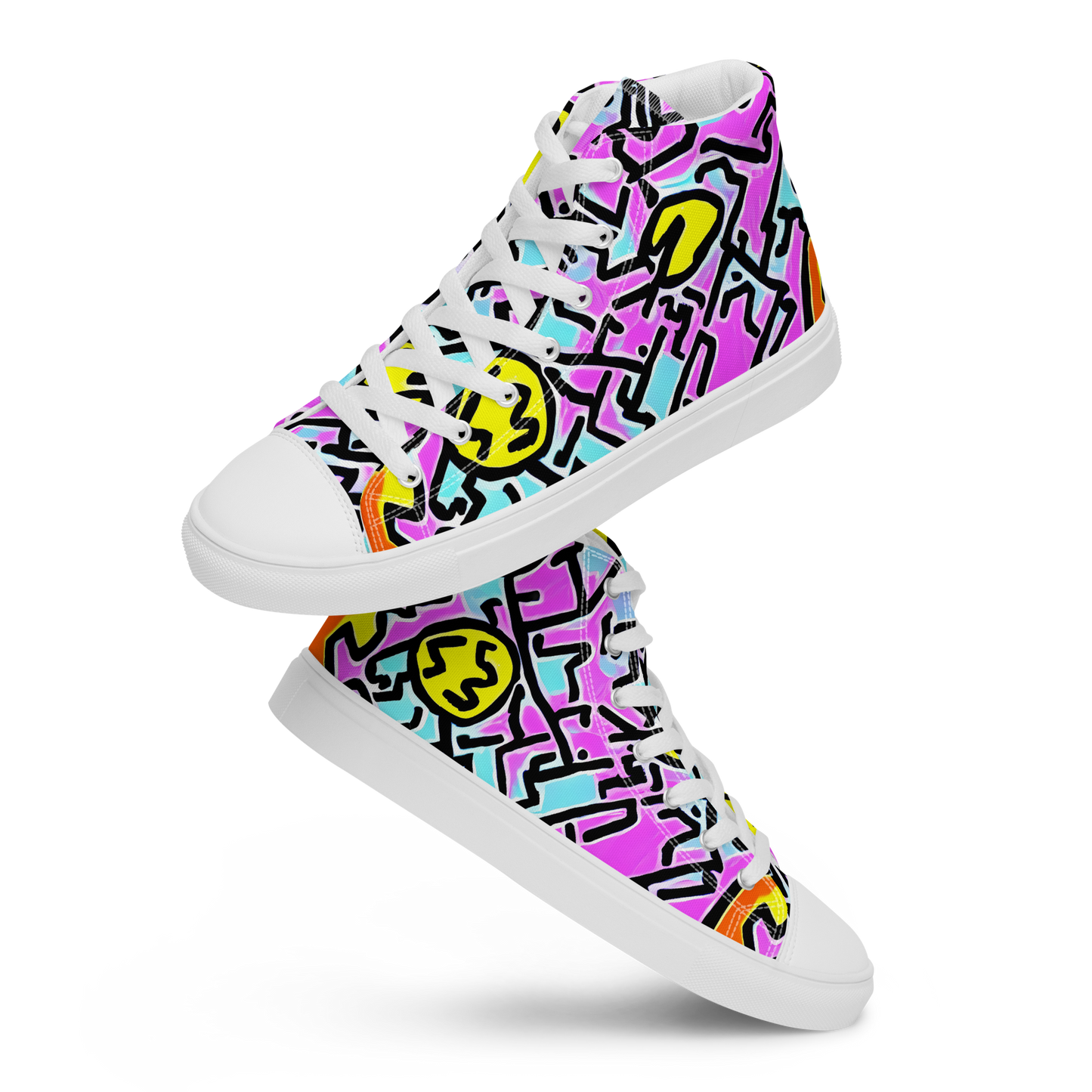 Women's High Top Canvas Shoes - Punk Doodles