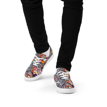 Men's Lace-Up Canvas Shoes - Prismatic Reverie