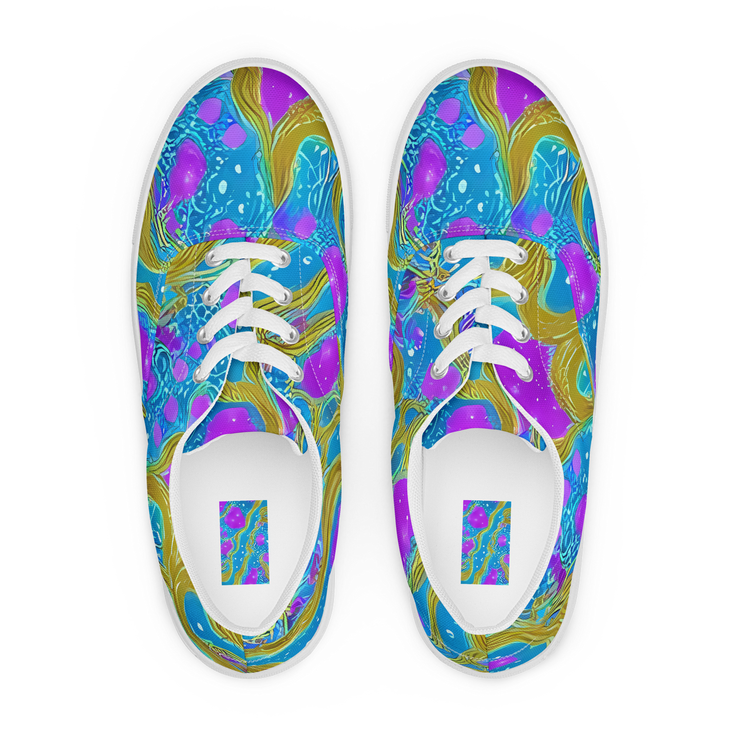 Women's Lace-Up Canvas Shoes - Mystic Waves