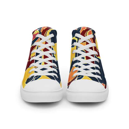 Women's High Top Canvas Shoes - Sunset Silhouette