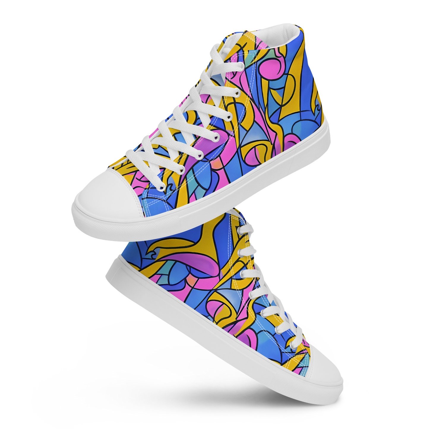 Women's High Top Canvas Shoes - Cosmic Curves