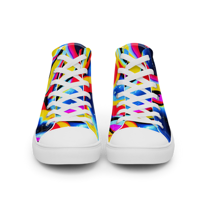 Men's High Top Canvas Shoes - Electric Dreamscape