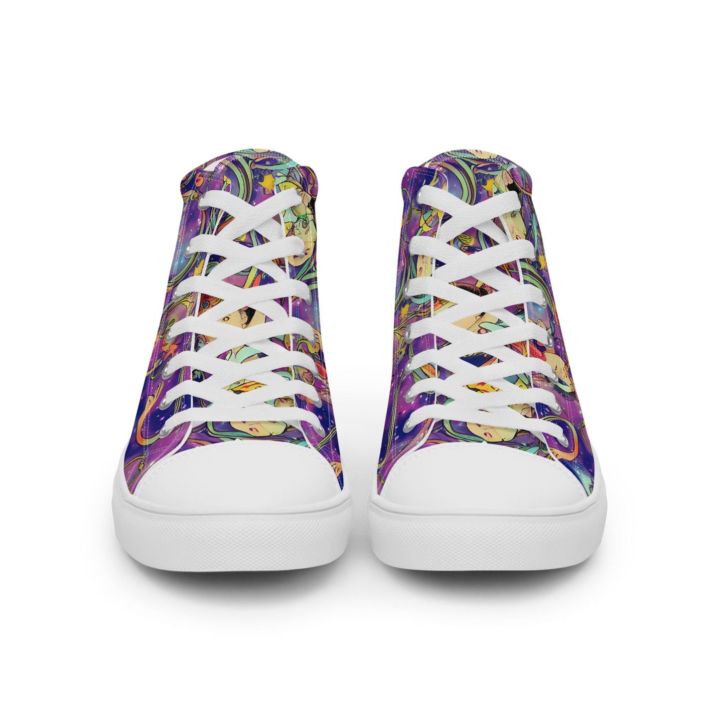 Women's High Top Canvas Shoes - Spiral of Stardust