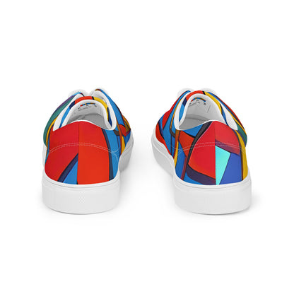 Women's Lace-Up Canvas Shoes - Mondrian Maze