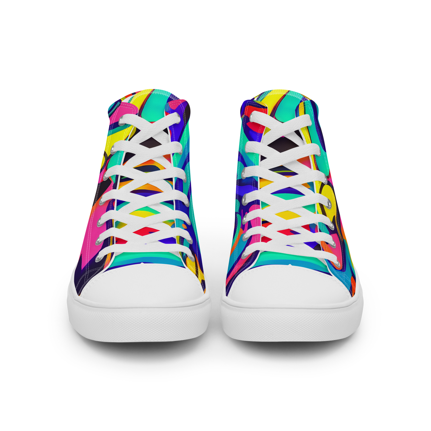 Men's High Top Canvas Shoes - Electric Ecstasy