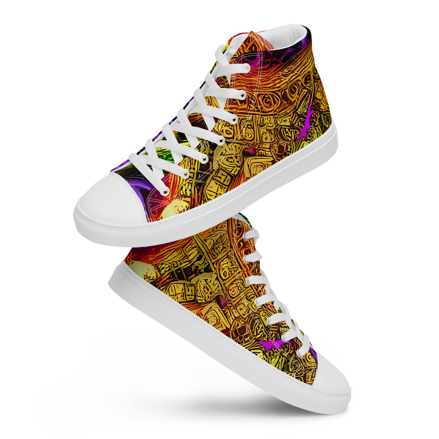 Men's High Top Canvas Shoes - Neon Glyphworks