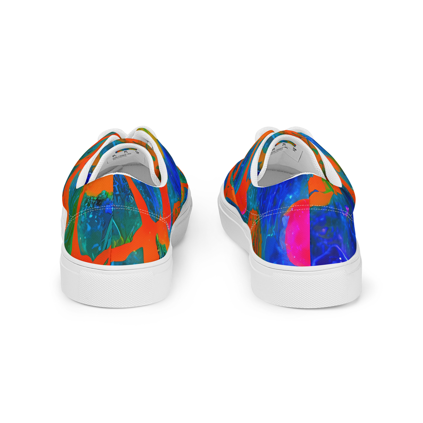 Women's Lace-Up Canvas Shoes - Vibrant Mosaic