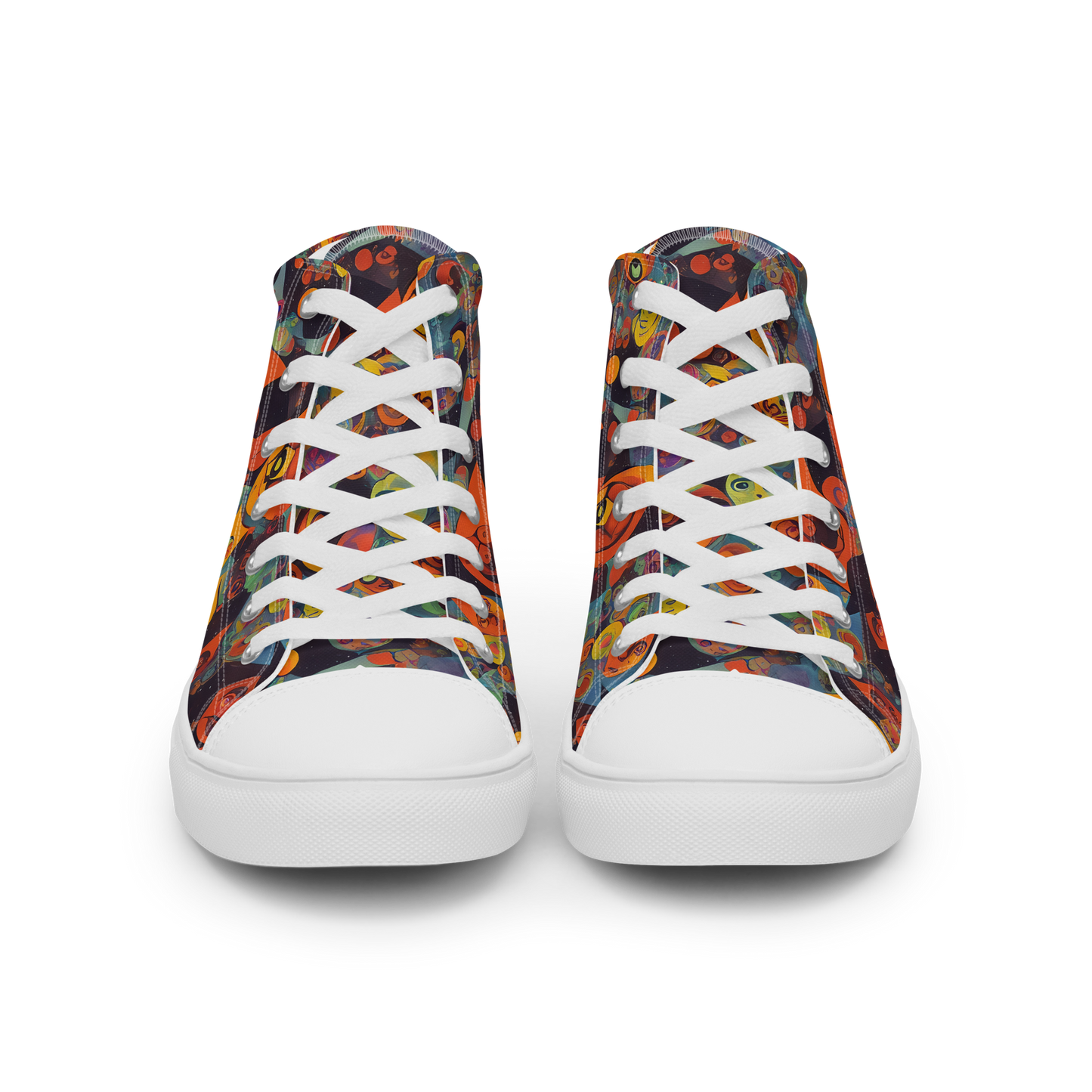 Women's High Top Canvas Shoes - Galactic Faces