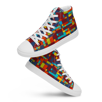 Women's High Top Canvas Shoes - Astral Grid